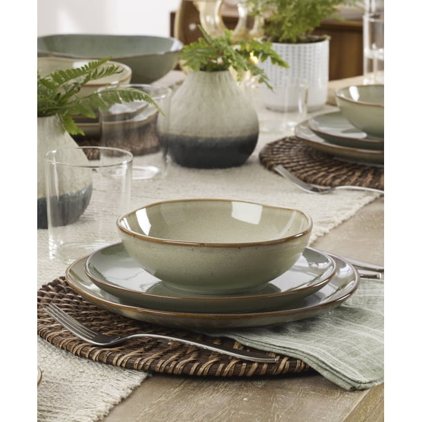 Oneida 365 Organic Shades Green 12-Piece Dinnerware Set - Walmart.ca
