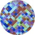 thumbnail image 1 of Ahgly Company Tapis de Zone Rond d'Intérieur Lavable à la Machine, Transitionnel, Bleu Hosta Bleu, 4 Pieds Rond, 1 of 7