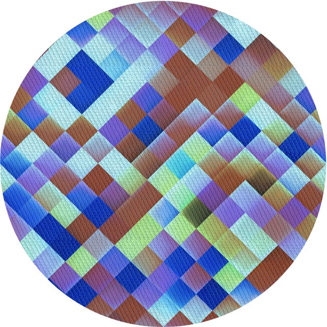 Ahgly Company Tapis de Zone Rond d'Intérieur Lavable à la Machine, Transitionnel, Bleu Hosta Bleu, 4 Pieds Rond