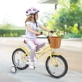 thumbnail image 2 of Costway Vélo pour Enfant 16 Pouces avec Guidon et Selle Réglables en Hauteur, Panier de Rangement, Sonnette, Jaune, 2 of 10