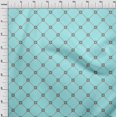 thumbnail image 4 of oneOone Velvet Aqua Blue Fabric Asian Block Craft Projects Decor Fabric Printed By The Yard 58 Inch Wide, 4 of 4