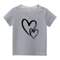 thumbnail image 1 of MeetoTime T-shirt en Coton pour Tout-Petits Enfants Garçons Filles Col Rond Saint-Valentin Imprimé Manches Courtes Haut Tee 3-10 Ans, 1 of 4