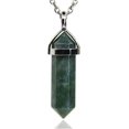 thumbnail image 1 of Moss Agate Gemstone Hexagonal Pointed Reiki Chakra Pendant Necklace 20", 1 of 3