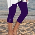 thumbnail image 2 of Capri Leggings For Women Summer Rhinestone Dressy Cropped High Waist Yoga Pants Compression Leggings Workout Pants Workout Leggings for Women Pack Womens High Waist Yoga Leggings with Pockets plus, 2 of 4