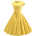thumbnail image 2 of EGNMCR Robes d'Été Femmes Tendance 2024 Femmes Vintage Manches Courtes 50s Ménagère Décontractée Soirée Fête Bal Robe, 2 of 9