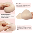 thumbnail image 4 of BIMEI Cotton Breast Forms Mastectomy Sponge Boobs Breathable Prosthesis Bra Insert Pads - #6, Beige, 4 of 7
