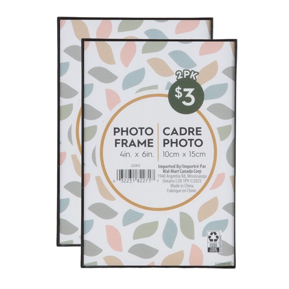 Ensemble de 2 cadres à photos noirs DesignOvation Slimline de 10,2 cm x 15,2 cm pour table