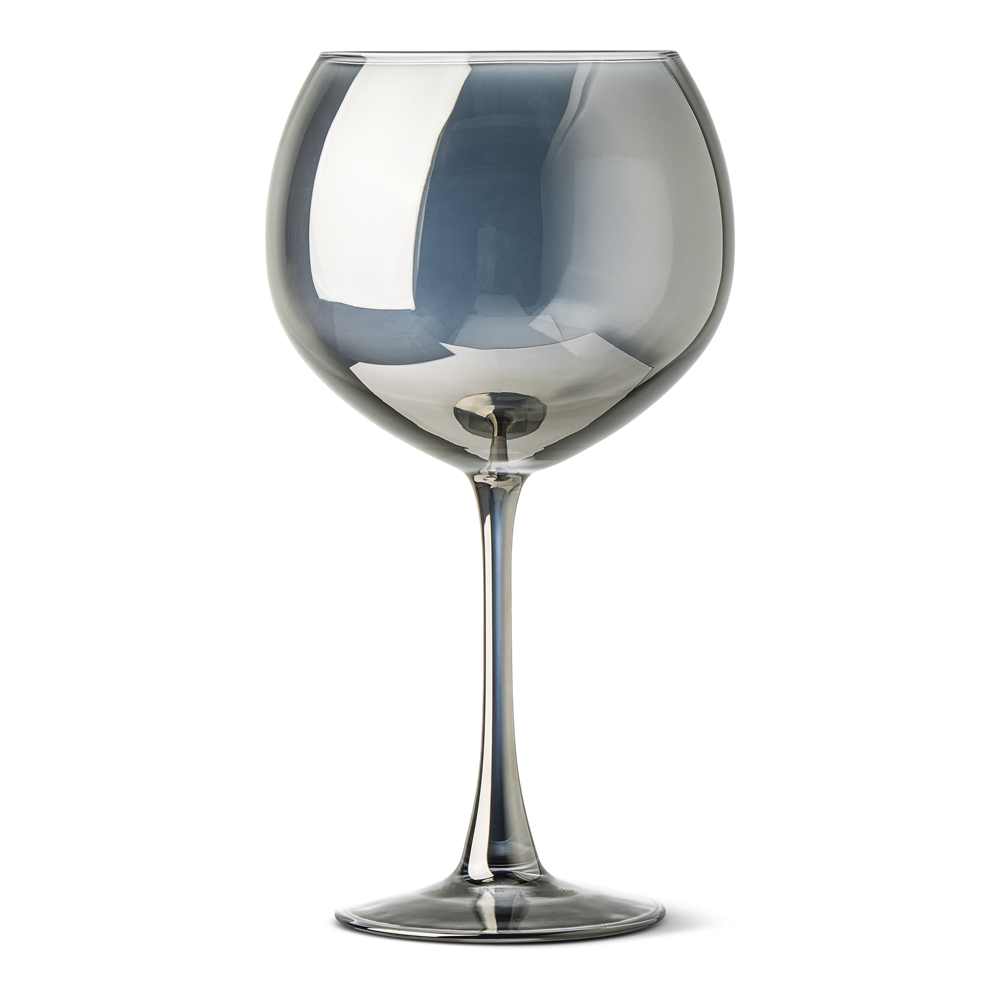 Verres à vin à pied sphériques fumés et irisés Thyme & Table, lot de 2 (620 ml).
