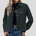 thumbnail image 2 of Timegard Button down Shirts for Women Cropped Long Sleeve Jackets Fall Solid Color Casual Loose Tops, 2 of 7