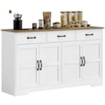 thumbnail image 1 of HOMCOM Buffet, Armoire de Bar à Café avec Tiroirs, Blanc Vieilli, 1 of 10
