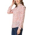 thumbnail image 4 of INSPIRE CHIC Chemise Boutonnée pour Femme à Petites Fleurs à Manches Longues Col en Pointe Haut de Bureau S Blanc-Rose Floral, 4 of 8