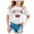 thumbnail image 1 of GDREDA Canada T-Shirts Imprimé Drapeau Filles T-Shirt à Manches Courtes Été Col Rond T-Shirt Coupe Décontractée T-Shirts Basiques, 1 of 6