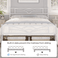 thumbnail image 4 of FullFurnique Metal Platform Bed Frame with Cloud Inspired Design Headboard, Full, White, 4 of 7