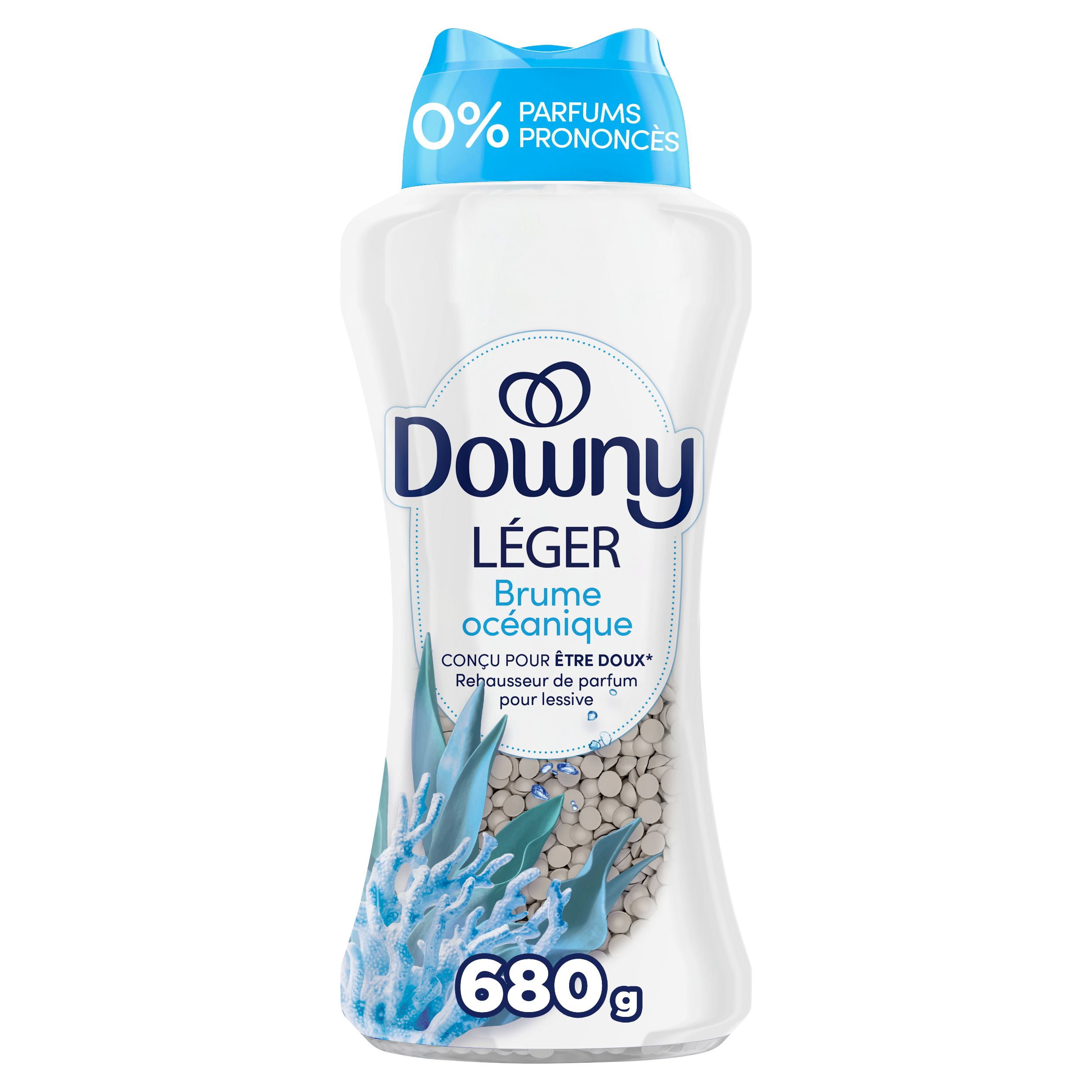 Perles rehausse-parfum pour lessive Downy Léger, parfum Brume océanique, perles pour les tissus pour la lessive, conçues pour être douces avec une légère bouffée de parfum, sans parfums prononcés