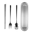 thumbnail image 2 of BUYISI Reliable Stainless Steel Cutlery Set for Office School and Outdoor Use, 2 of 5