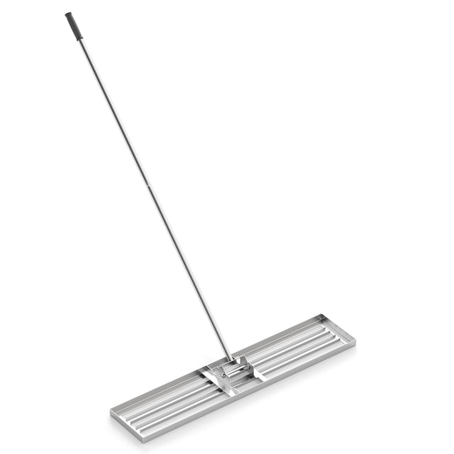 Patiojoy Râteau de Nivellement de Pelouse Grand 46 Pouces x 10 Pouces pour Gazon et Surface Saleté, Râteau d'Aménagement Paysager avec Poignée de 67 Pouces, Argent