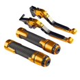thumbnail image 4 of DYNWAVECA Motorcycle Clutch Brake Levers Set Foldable Sturdy Replaces High Reliability Expandable Handlebar Hand Grips for CBR650R Gold, 4 of 10