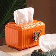 thumbnail image 2 of Baohd Napkin Paper Holder Deer Head Sculpture Tissue Box for Countertop Orange, 2 of 9