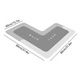 thumbnail image 3 of Bathroom Rug under $5! Yannianjz L-Shaped Bath Mat, Corner Absorbent Bathroom Rug, Non-Slip Kitchen Floor Mat, Memory Foam Carpet for Tub Shower, 80x80cm Grey Blue Brown, 3 of 6