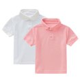 thumbnail image 2 of YUNAFFT Polos pour Enfants Été Décontracté Couleur Unie Manches Courtes Col Rond Lot de 2 Style Décontracté de Tous les Jours, 2 of 9