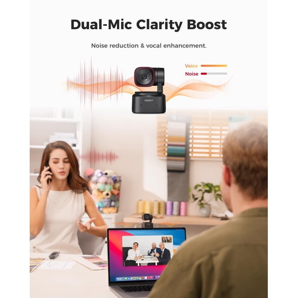 OBSBOT Tiny 2 Lite 4K Webcam for PC, AI Tracking PTZ Streaming