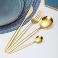 thumbnail image 4 of Matte Silverware Set Serve for 6  24 Pieces Heavy Stainless Steel Flatware Set Utensils Cutlery Tableware Set Including Steak Knife Fork and Spoon  Gift Package for Wedding Housewarming, 4 of 6