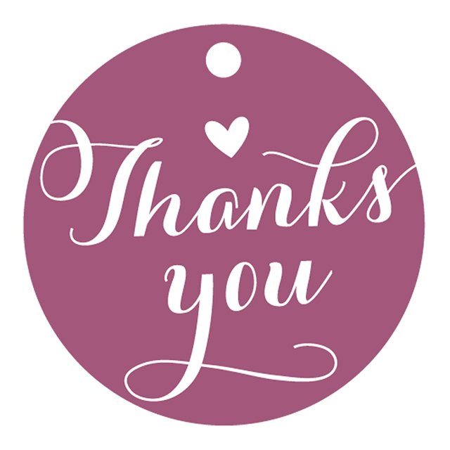 100 PCS Personalized Thank You Hang Tags Custom Wedding Favors Gift Circle Paper Tags