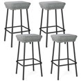 thumbnail image 1 of Gymax 29.5'' Metal Bar Height Stools Set of 4 w/ Rattan Seat & Footrest for Backyard, 1 of 10