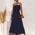 thumbnail image 1 of Gspmoly Robes pour Femmes, Robe Sans Manches à Épaules Droites Décontractée Unie à Volants au Dos Ouvert pour le Printemps et l'Été pour Femmes, Robes de Soirée pour Femmes jusqu'à 65 % de Rabais, 1 of 9