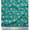 thumbnail image 1 of Soimoi polyester Crepe Fabric Leaves & Flower Floral Print Fabric by the Yard 52 Inch Wide, 1 of 3