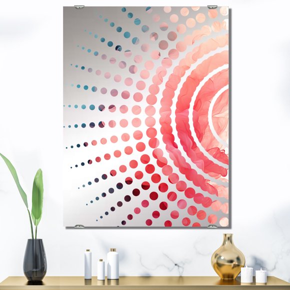 Designart "Radiant Pink Polar Smoke II" Abstract Oversized Wall Mirror - Modern Abstract Bathroom Wall Mirror Decor - Multiple Color Options