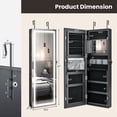 thumbnail image 3 of Costway LED Mirror Jewelry Cabinet Wall/Door Mounted  47" Armoire 3 Color Light Black, 3 of 10