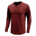 thumbnail image 1 of CEHVOM Men Long-Sleeve Beefy Muscle Basic Solid Pure Color Blouse Tee Shirt Top, 1 of 4
