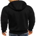 thumbnail image 2 of Men Hooded Jacket Adults Solid Color Long Sleeve Sweatshirt with Zipper Pocket, 2 of 4