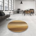 thumbnail image 4 of Ahgly Company Tapis d'Intérieur Rond Lavable en Machine Orange Transitionnel, 4 Pieds Rond, 4 of 7