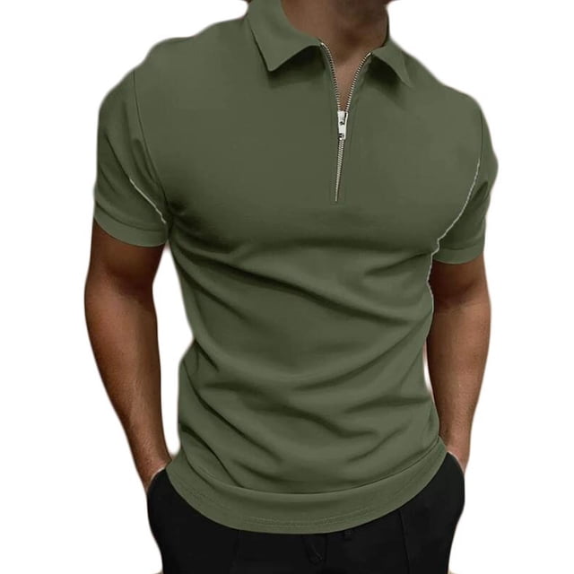 Chemises à Manches Courtes pour Hommes Décontractées Unies Col Rabattu Chandail Patchwork Fermeture Éclair Blouse à Manches Courtes Chemises pour Hommes Manches Courtes Chemises à Manches Courtes pour Hommes Chemises pour Hommes Manches Courtes