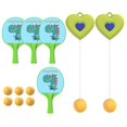 thumbnail image 3 of Indoor Hanging Table Tennis Trainer Self Workout Pong Paddles and Balls Set Button Portable green 4 Paddles, 3 of 9