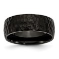 thumbnail image 1 of Titanium Black IP-Plated Hammered 8mm Band Ring 9.5 Size, 1 of 1