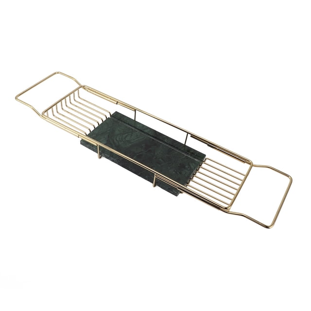 Expandable Bathtub Tray, Metal Marble Bathtub Caddy Tray, Bathtub Rack Shelf, Bathtub Rack Across Tub For Bathroom