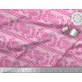 thumbnail image 2 of Soimoi Poly Georgette Fabric Stripe,Leaves & Hen Block Printed Fabric 1 Yard 52 Inch Wide, 2 of 3