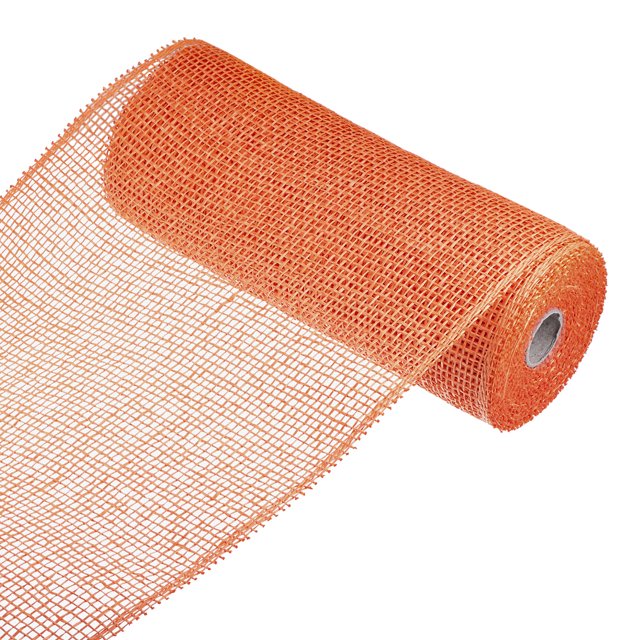 Unique Bargains PP Burlap Mesh 10' x 10 Yards Decorative Wrapping Ribbon, Orange 1 Roll