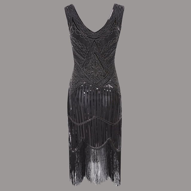 Gspmoly Robe pour Femmes, Grande Taille Vintage Années 1920 à Franges, Superbe Robe de Soirée Cocktail, Robes de Soirée pour Femmes jusqu'à 60 % de Rabais