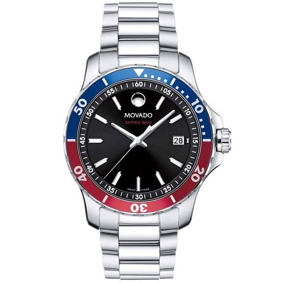 Movado 2600152 Montre Bracelet pour Homme Series 800 Cadran Noir Argent