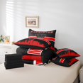 thumbnail image 4 of YST Ensemble de Literie Sport pour Enfants avec Couette, 7 Pcs, Format Double, Noir Rouge, Jeu Gaming, 4 of 4