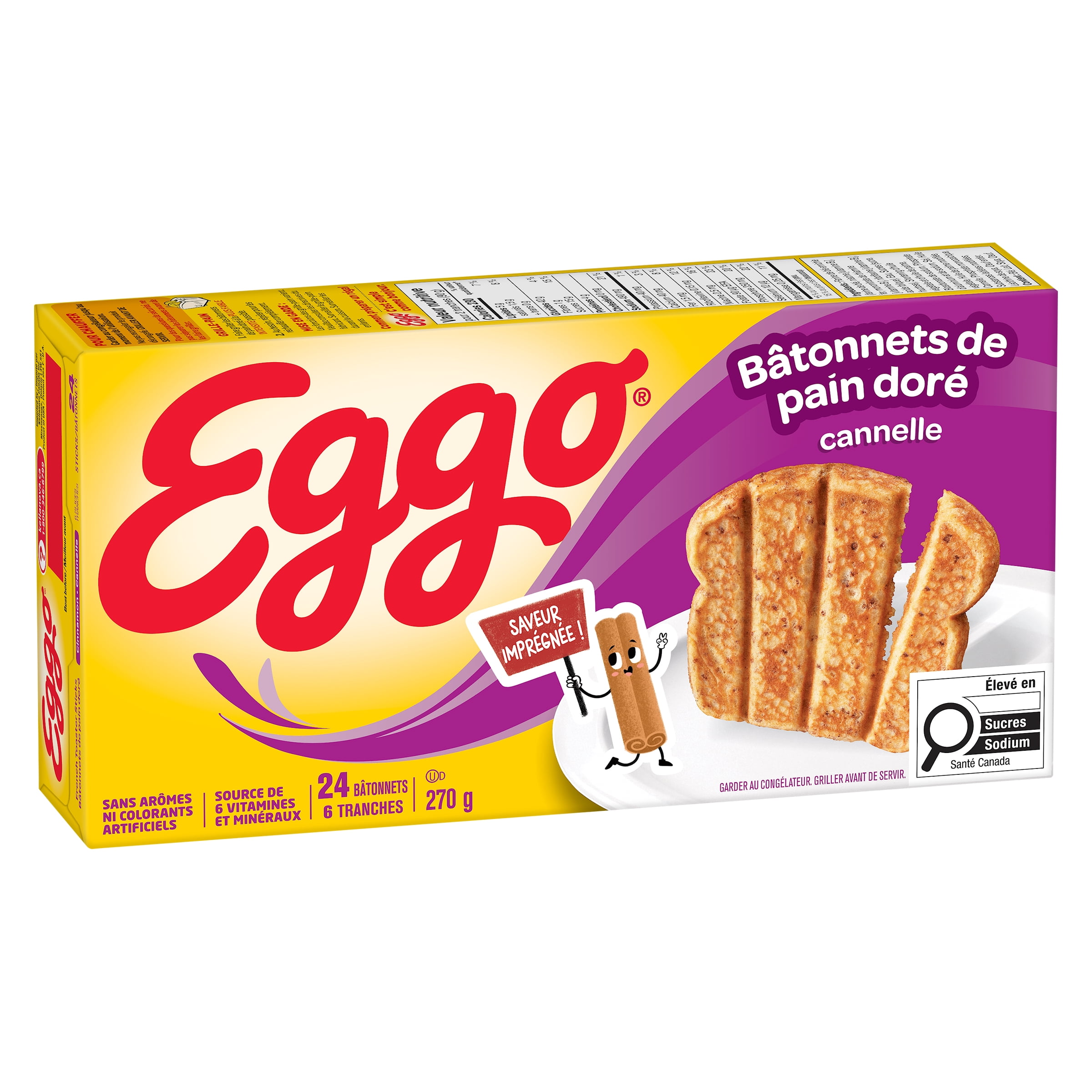 BÂTONNETS DE PAIN DORÉ KELLOGGS EGGO CANNELLE 270g BÂTONNETS DE PAIN DORÉ EGGO