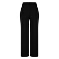 thumbnail image 4 of Timegard Womens Formal Pants Elastic High Waist Straight Leg Solid Color Office Work Lounge Pants Pockets, 4 of 4