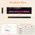 thumbnail image 3 of Costway 68" Ultra-Thin Electric Fireplace Recessed Wall Mounted W/Crystal Log Decoration, 3 of 10