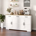 thumbnail image 2 of HOMCOM Buffet, Armoire de Bar à Café avec Tiroirs, Blanc Vieilli, 2 of 10