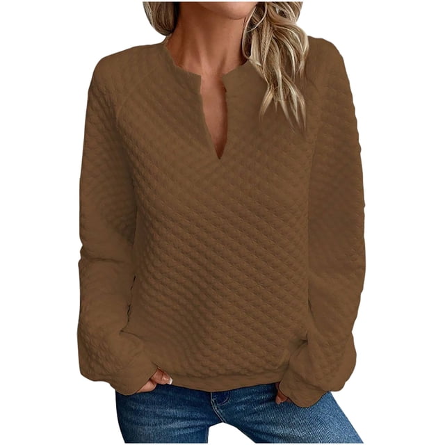 Timegard Womens Sweatshirts V Neck Casual Pullover Tops Sports Solid Color Workout Running Tops