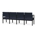 thumbnail image 5 of Fauteuil d'Attente de Réception Lenox en Acier à 4 Places / Acier Noir / Bleu / Bleu, 5 of 5